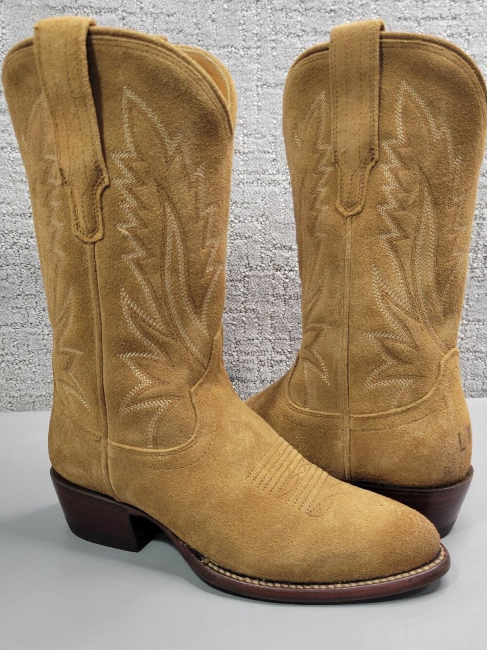 Tecovas The Jamie Women's US Size 6B Caramel Suede Pull on Western Boots - Picture 8 of 14